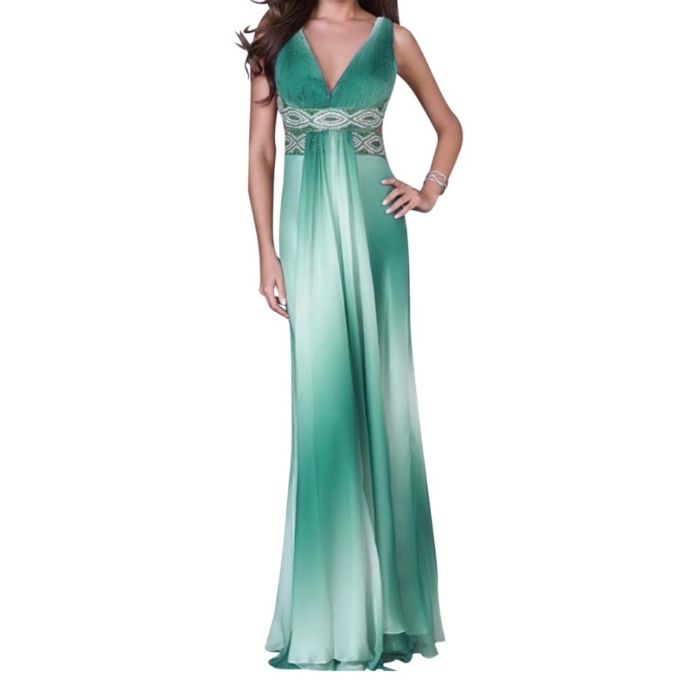 La Femme Silk gown.  Emerald. NWT. Size 4